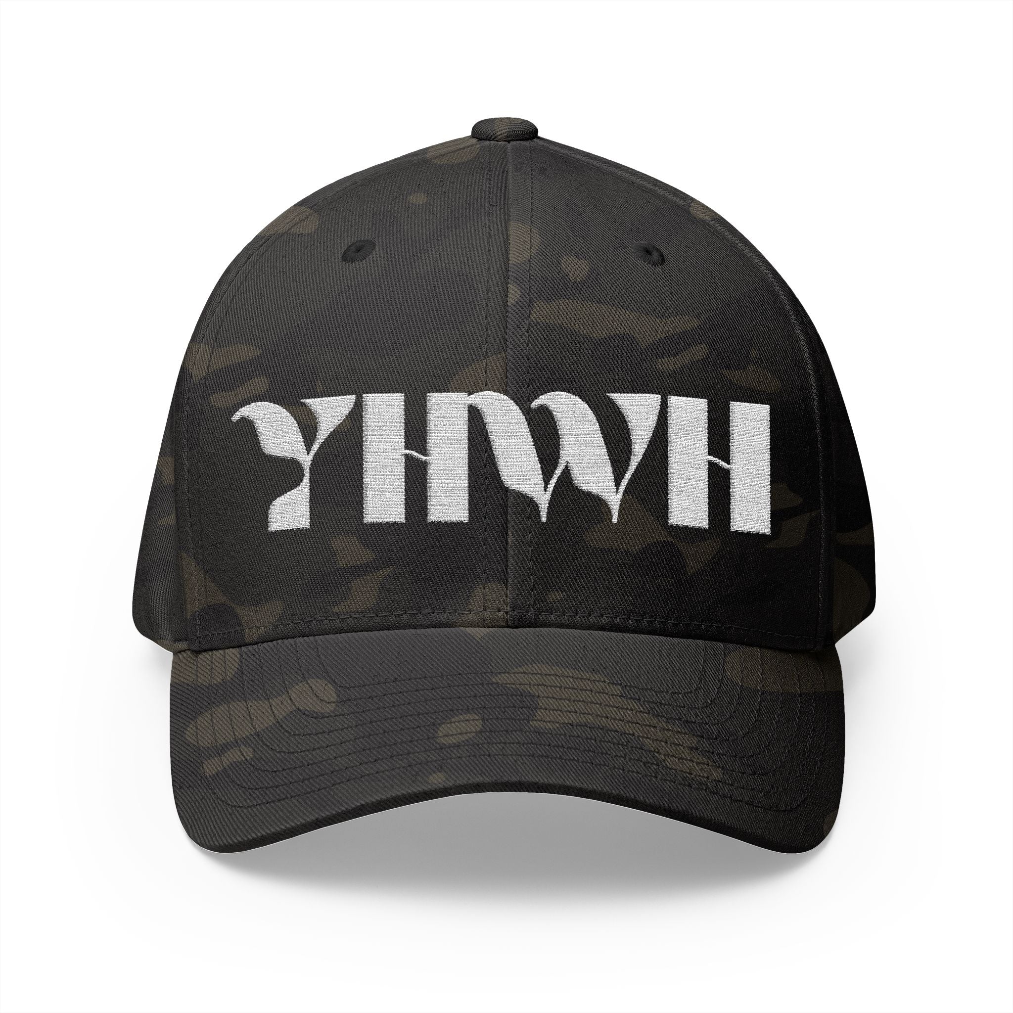 Signature Series "YHWH" FlexFit Closed-Back (White) (Triple Embroidered)