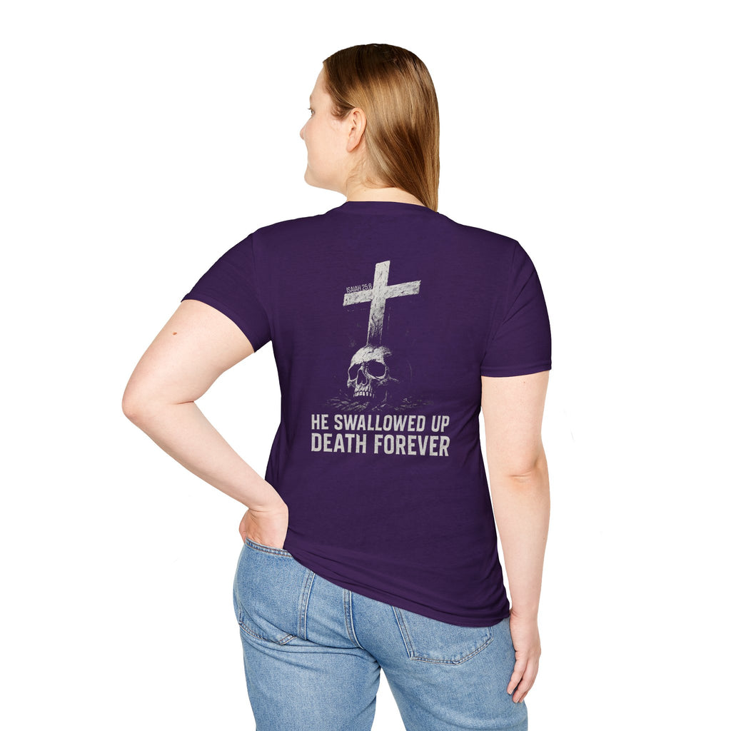 "Swallowed Death" (Light) (Design on Back/Logo on Front)