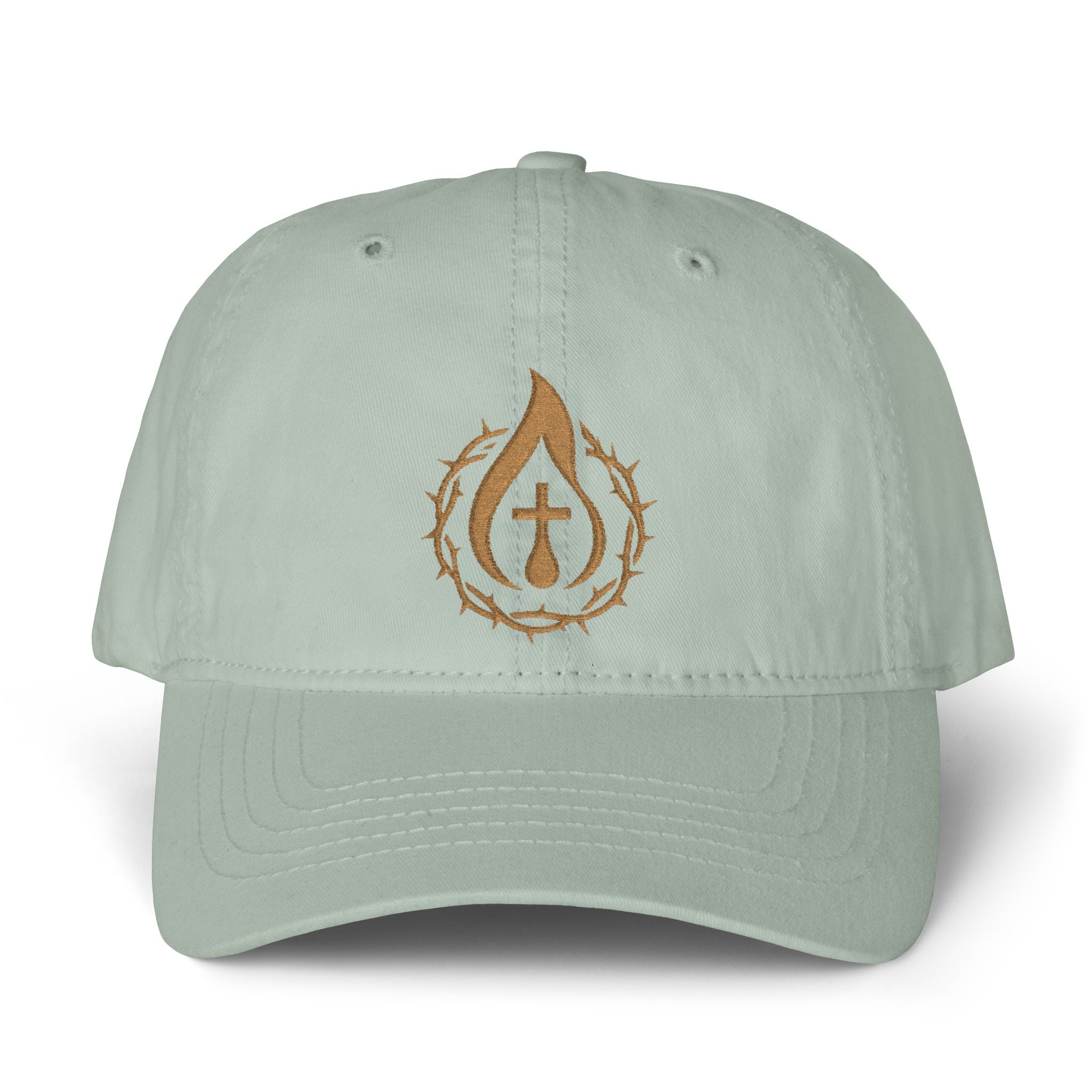 Women's "Anointed" Christian Cap (Gold Logo) (makeup-resistant w/ concealed ponytail opening)