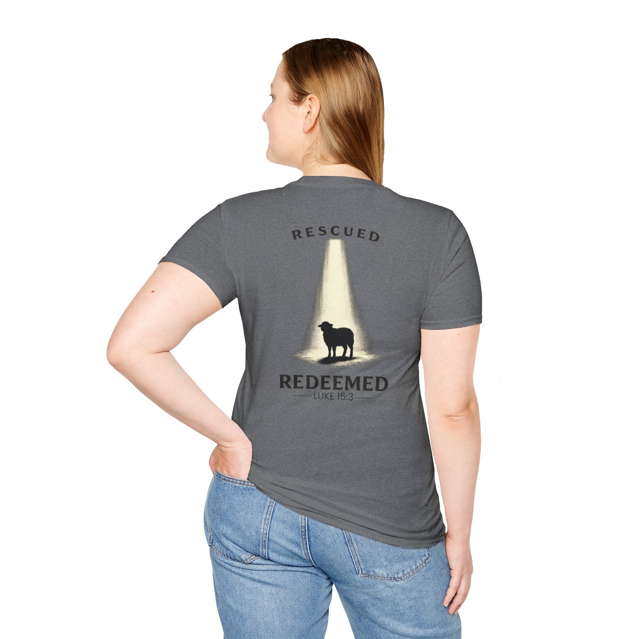 "Rescued and Redeemed" - Black Sheep Edition (Design on Back/Logo on Front)