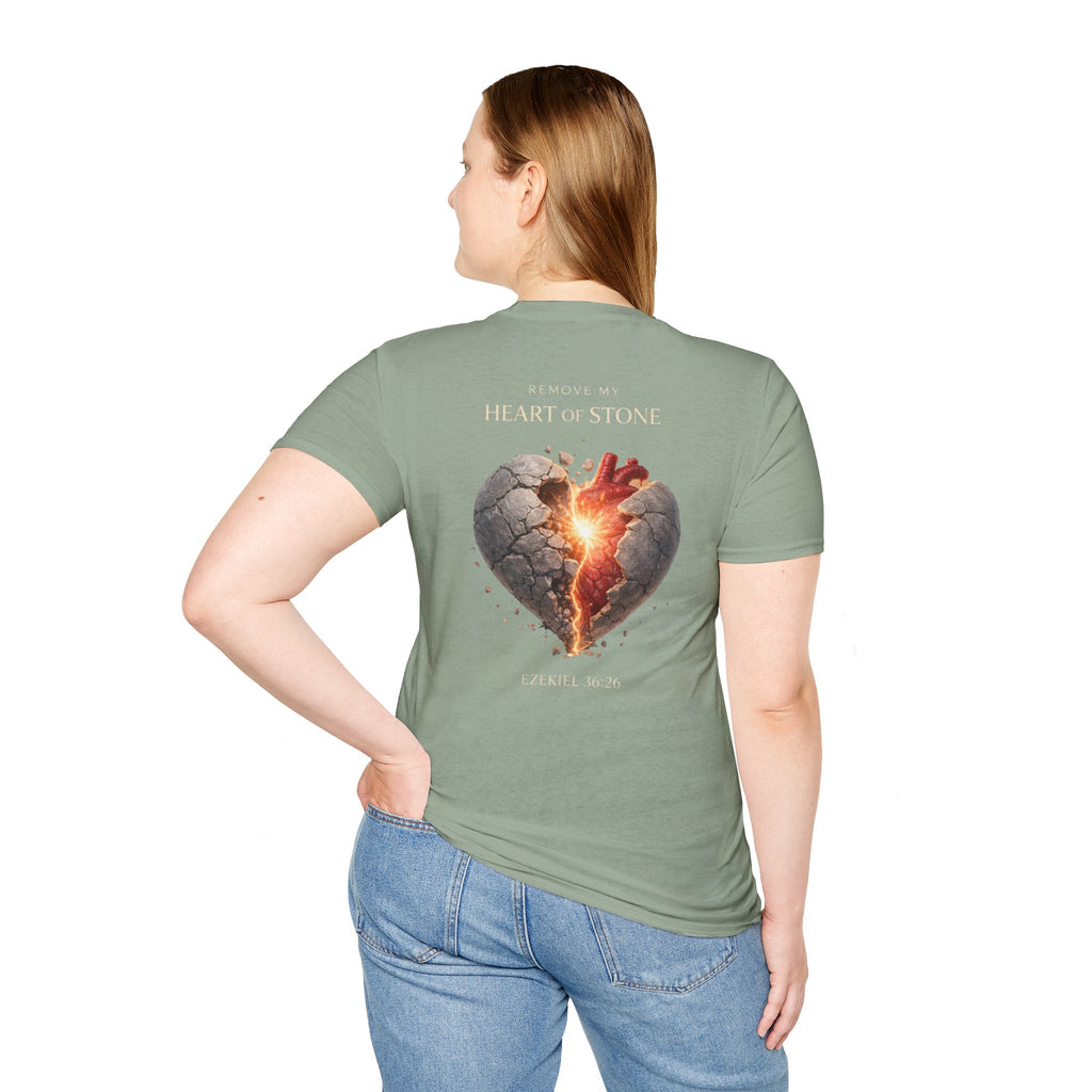 Ezekiel 36:26 - "Heart of Flesh" (Ladies) (Design on Back/Logo on Front)