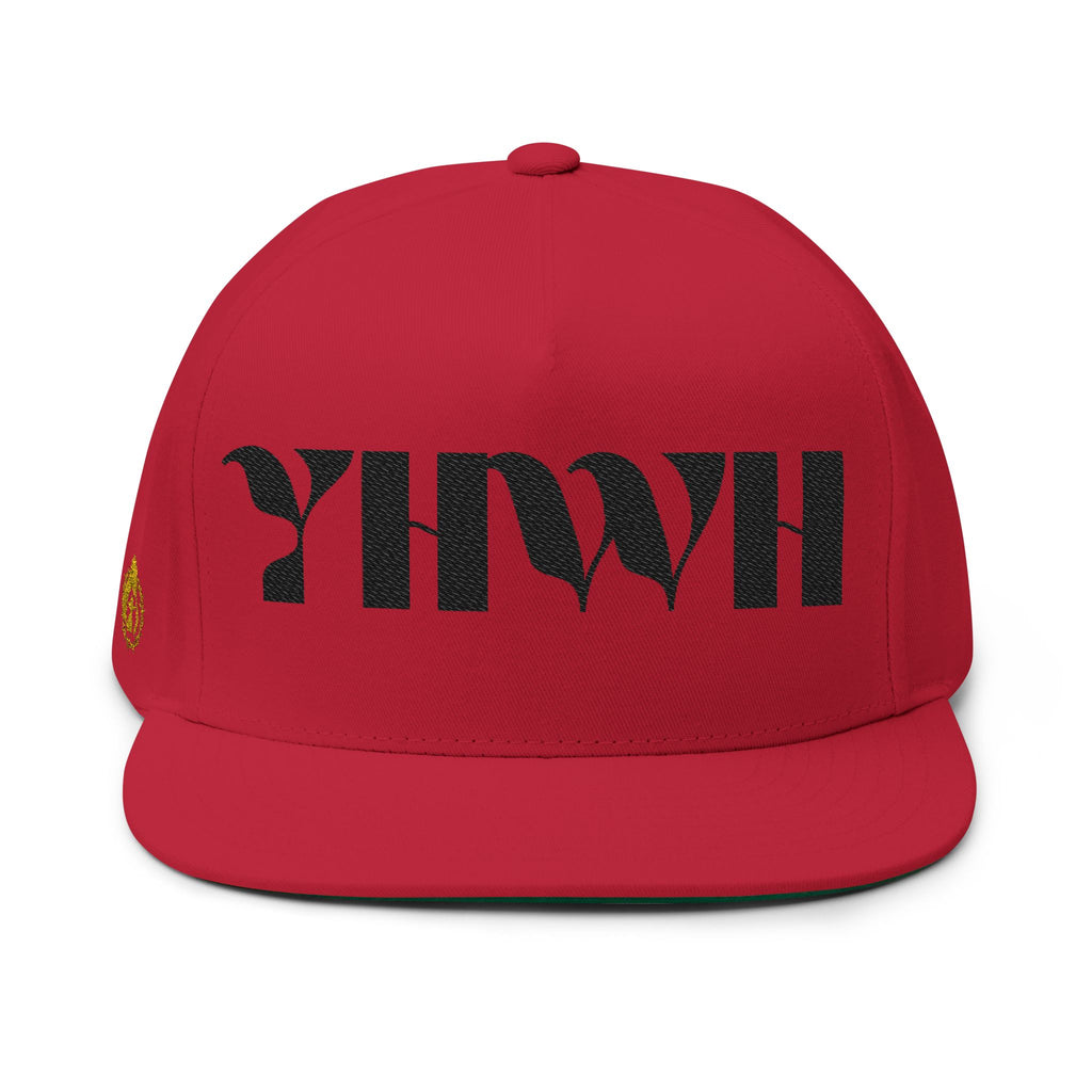 Signature Series "YHWH" (Black) Flat Bill Snap Back (Triple Embroidered)