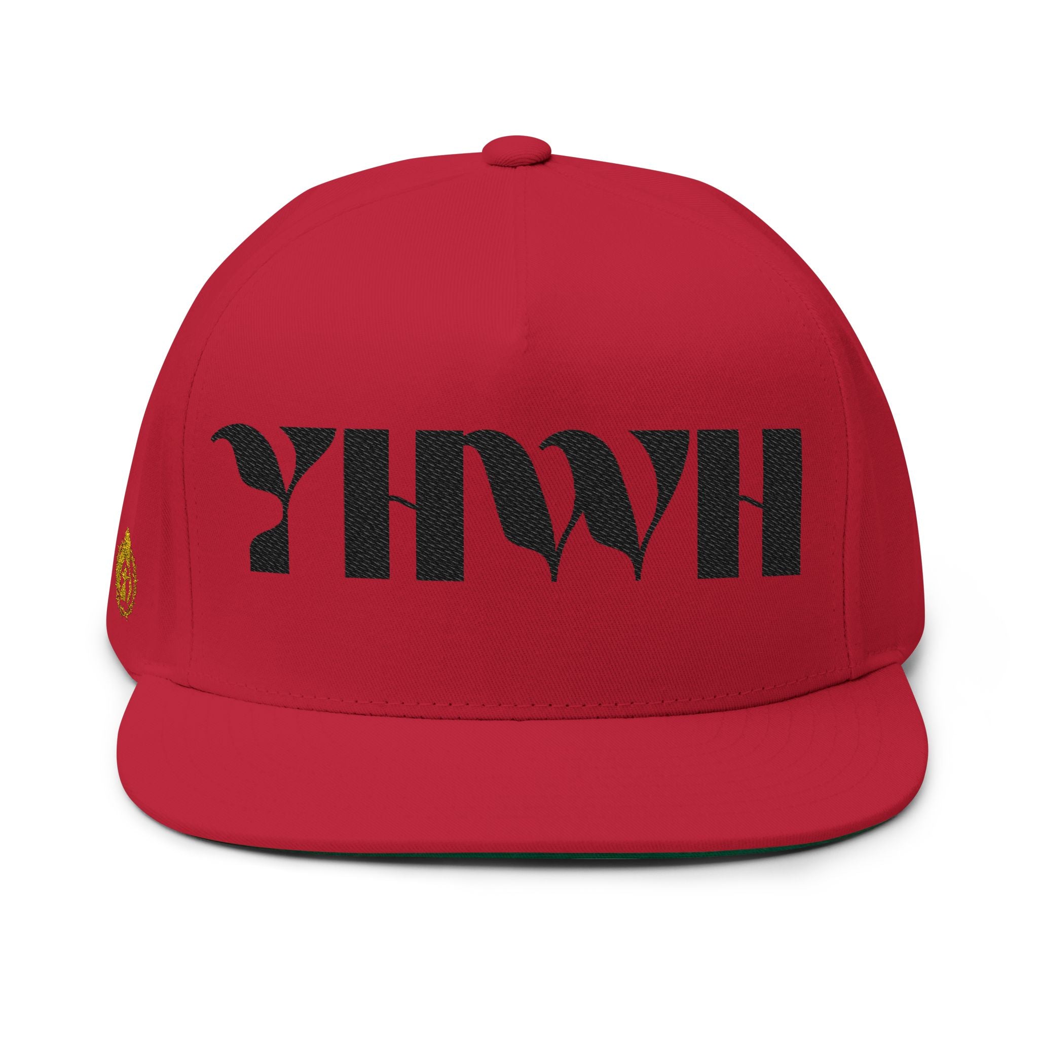 Signature Series "YHWH" (Black) Flat Bill Snap Back (Triple Embroidered)