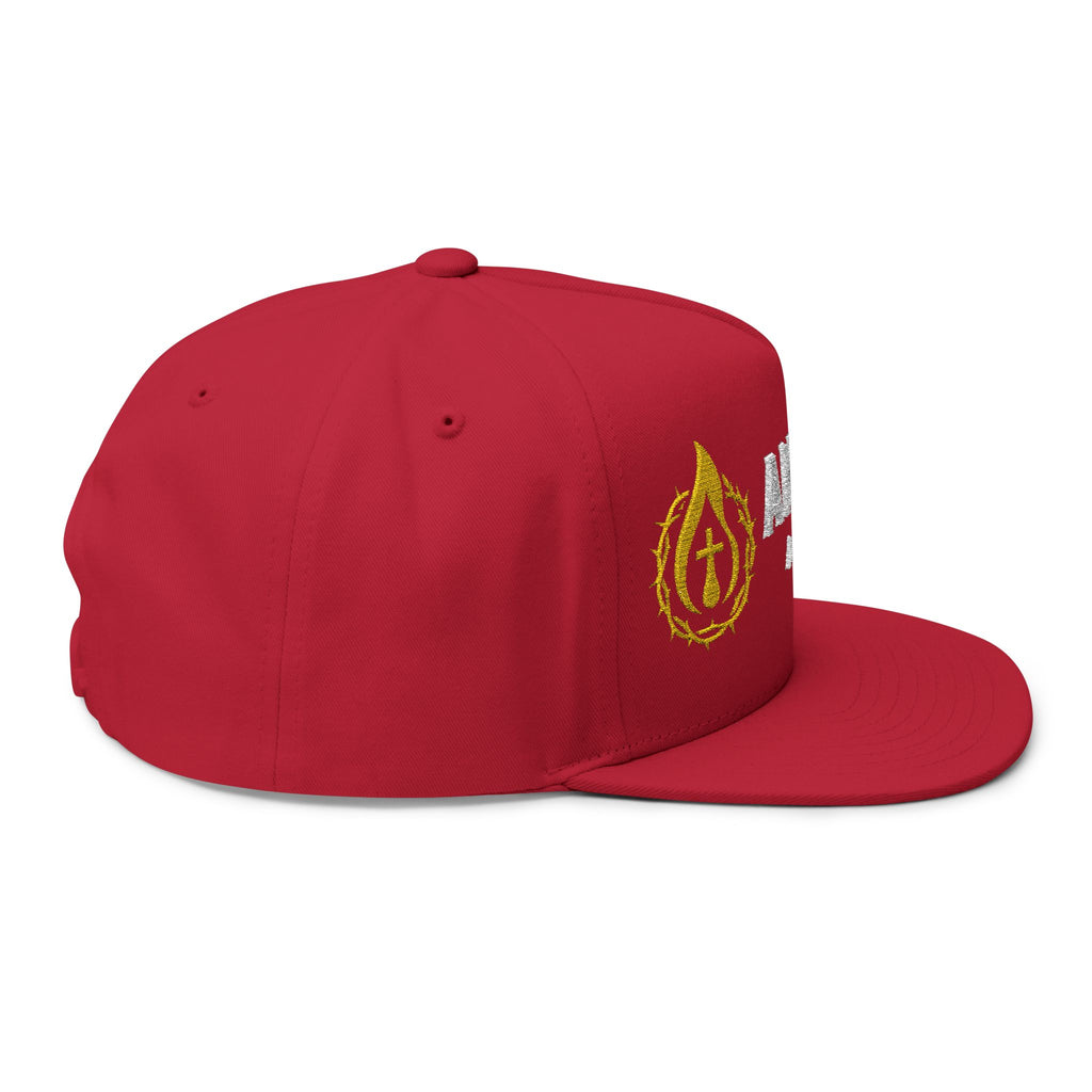 Flat Bill Snapback (White/No Outline)