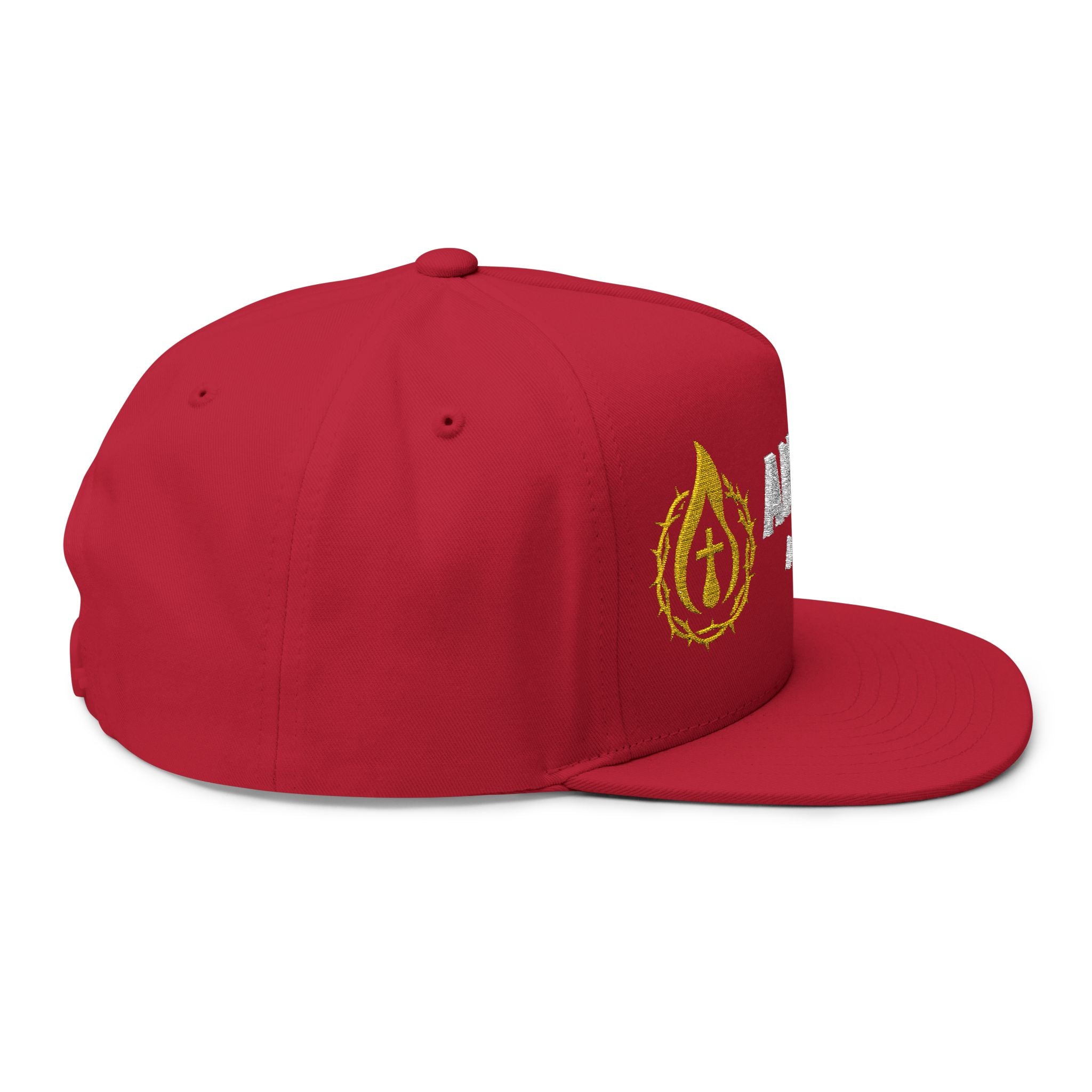 Flat Bill Snapback (White/No Outline)