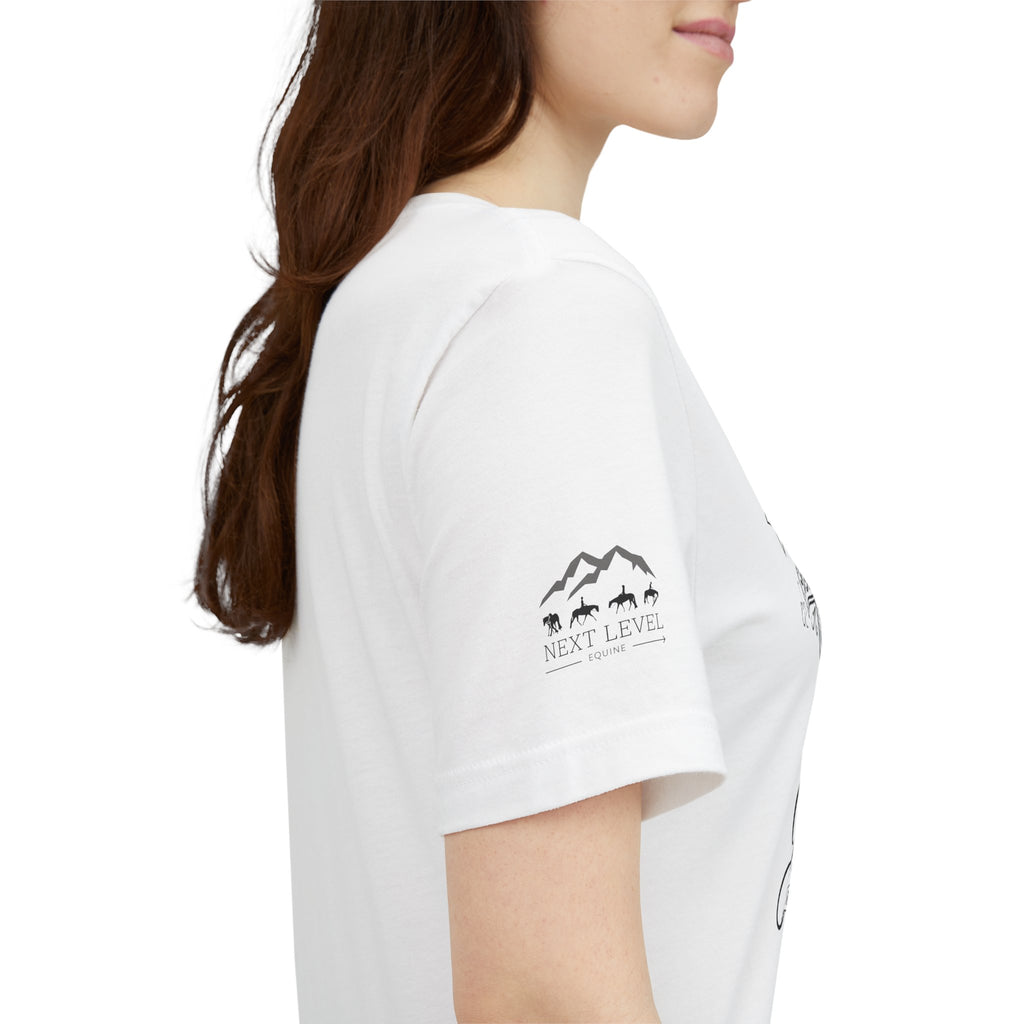 (NLE EDITION) Romans 8:14 - "I Ride With Jesus" (Ladies) (Design on Front/Logo on Sleeve)