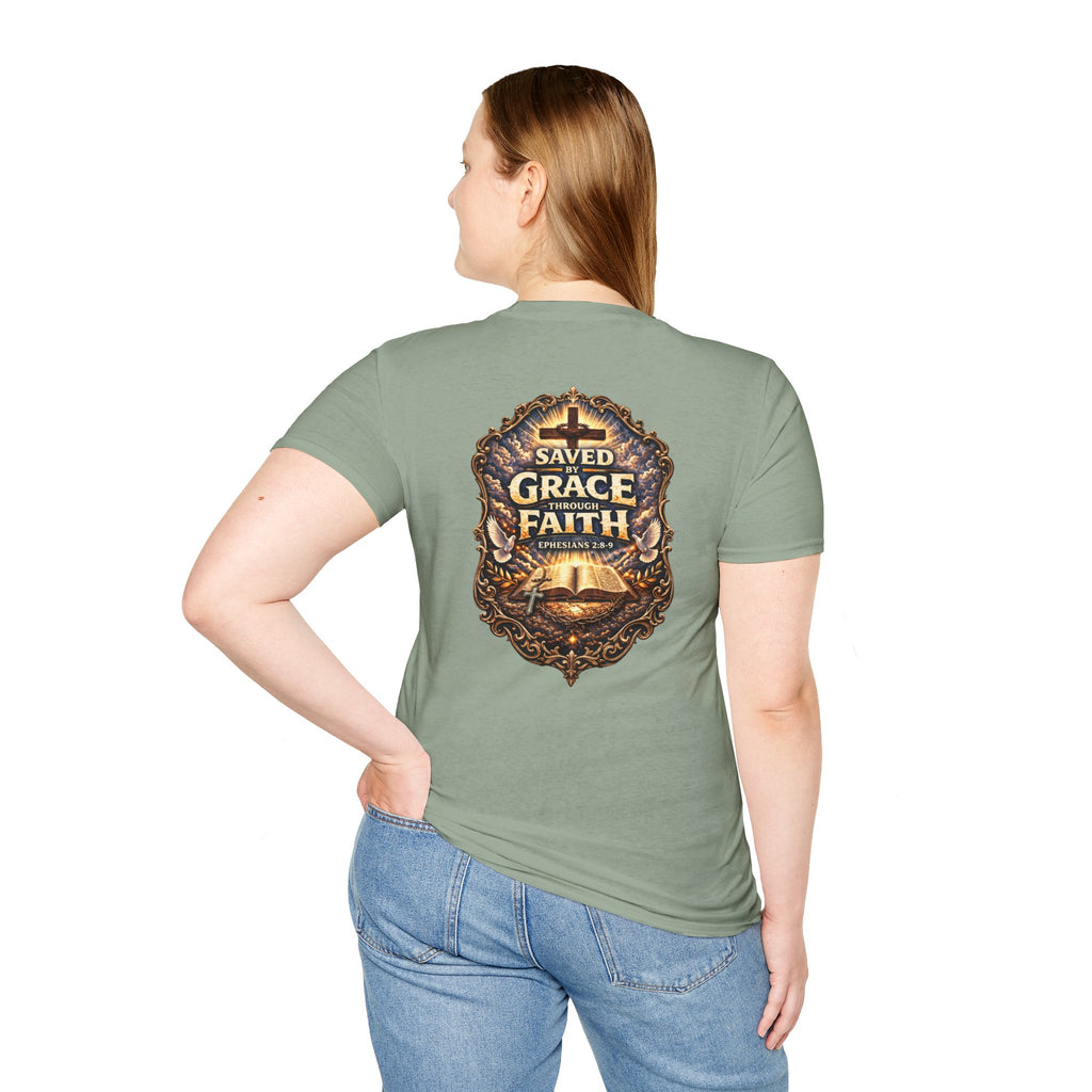 "Saved by Grace" (Alt Design) (Design on Back/Logo on Front)