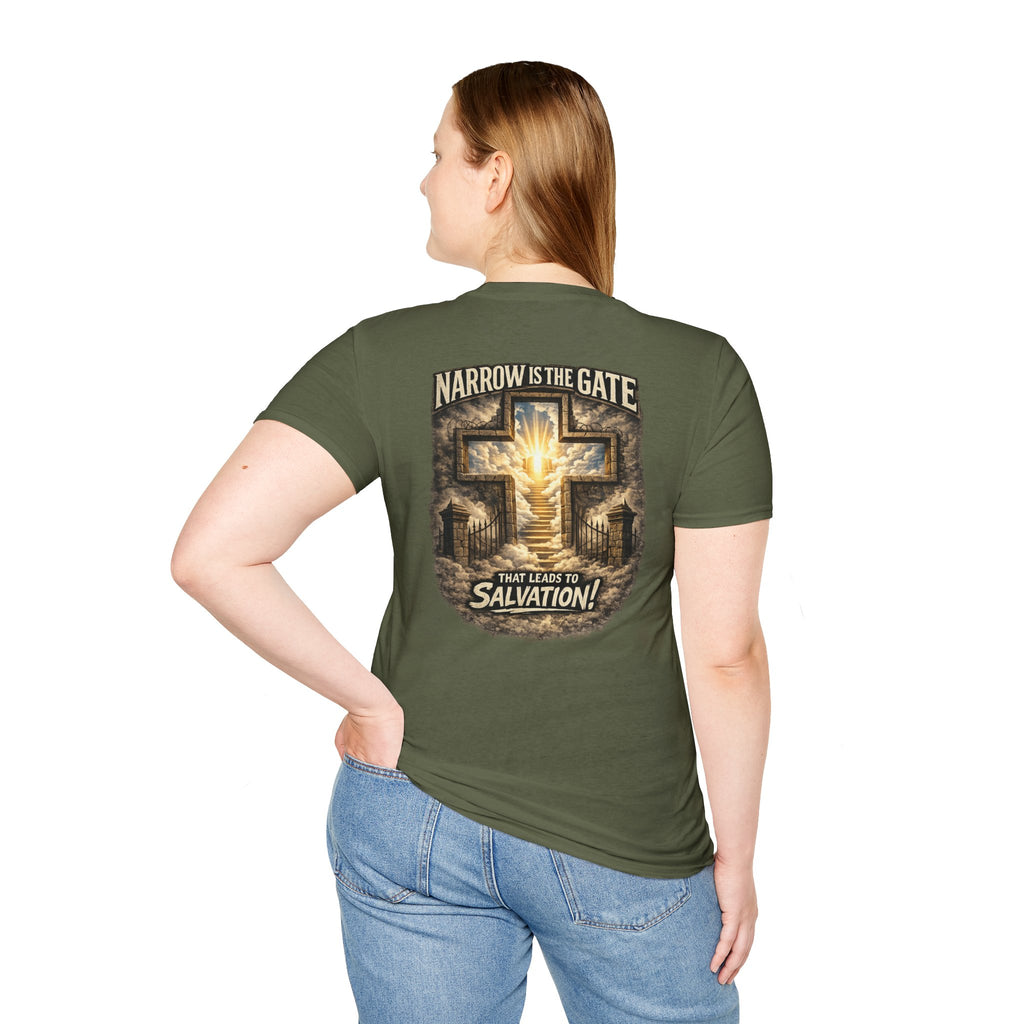 "The Narrow Gate" (Design on Back/Logo on Front)