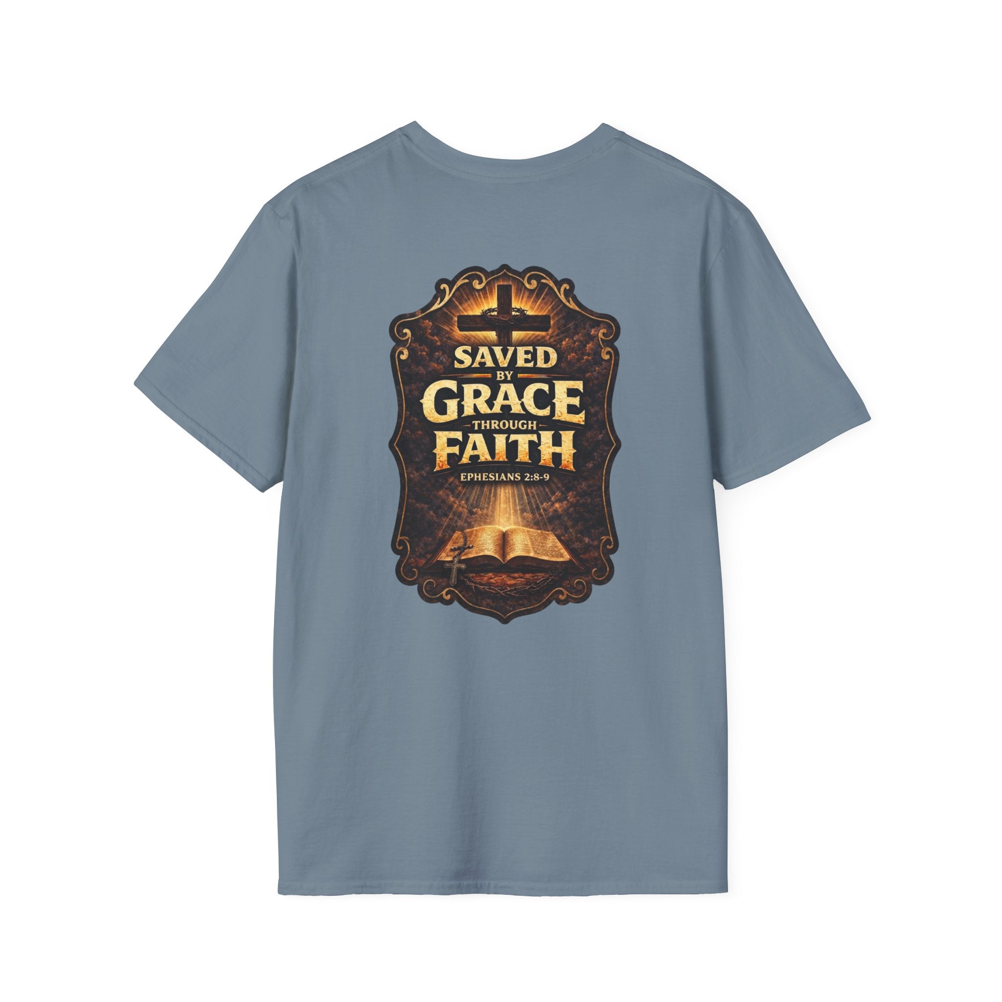"Saved by Grace" (Design on Back/Logo on Front)