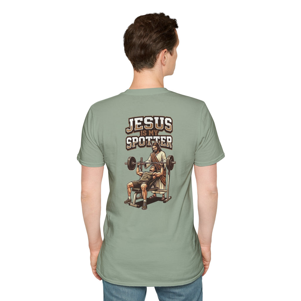"Jesus Is My Spotter" (Design on Back/Logo on Front)