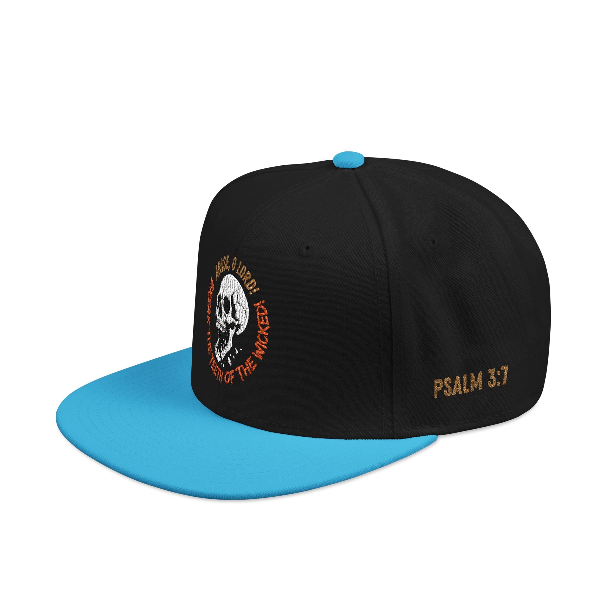 "Psalm 3:7" Snapback (Embroidered Front, Both Sides, Back)