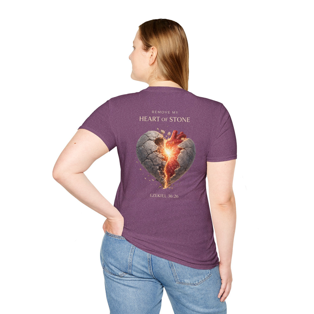 Ezekiel 36:26 - "Heart of Flesh" (Ladies) (Design on Back/Logo on Front)