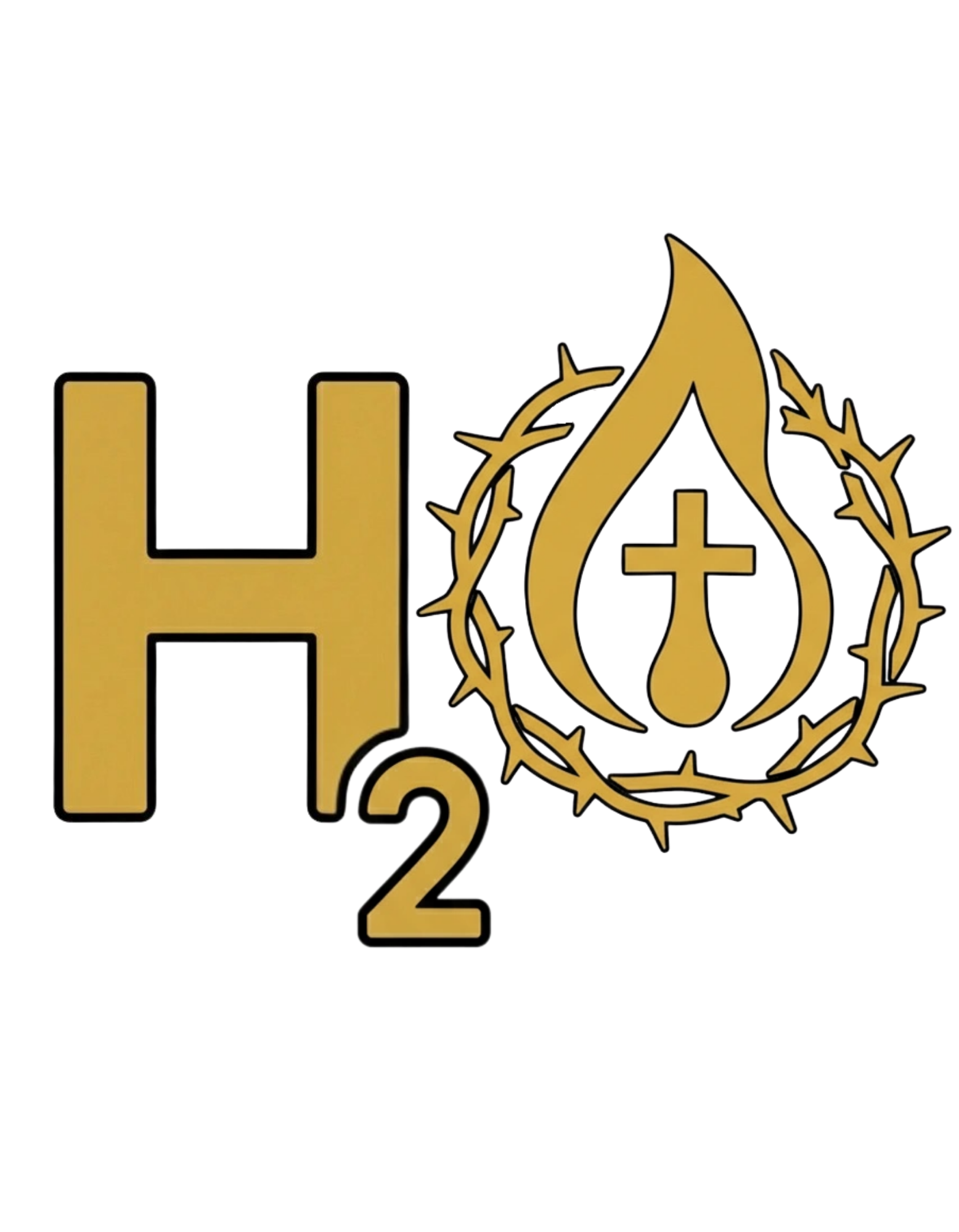"H2O" - Slim Water Bottle w/ Anointed Apparel Logo